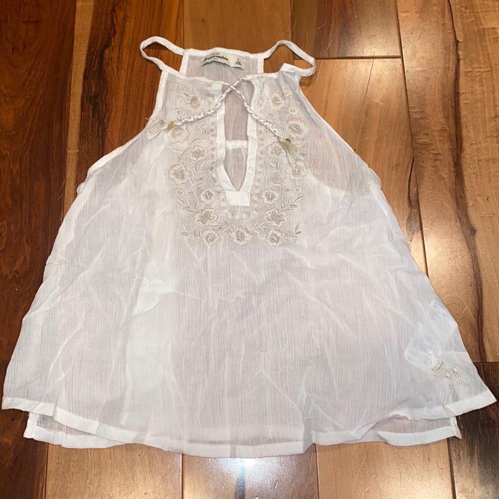 LIKE NEW- VINTAGE ABERCROMBIE KIDS HIGH NECK EMBROIDERED LACE TOP _ GIRLS LARGE